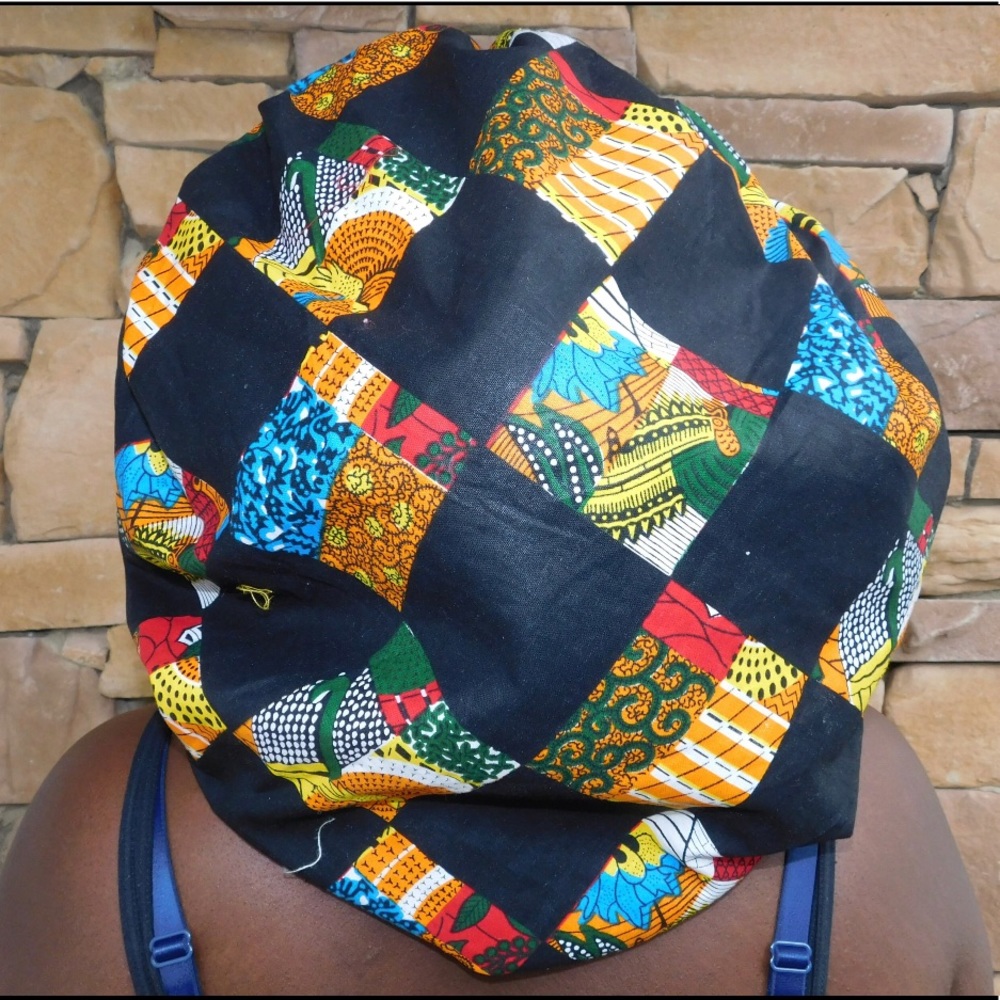 African Wax Print Bonnet - Picture 2 of 2